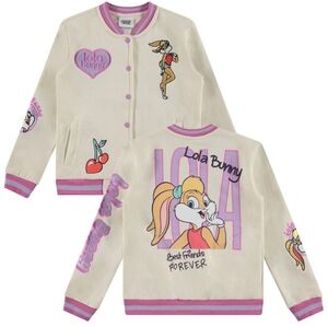 Looney Tunes Lola Bunny Varsity Bomber Jacket Girls Size 10/12 Back To School